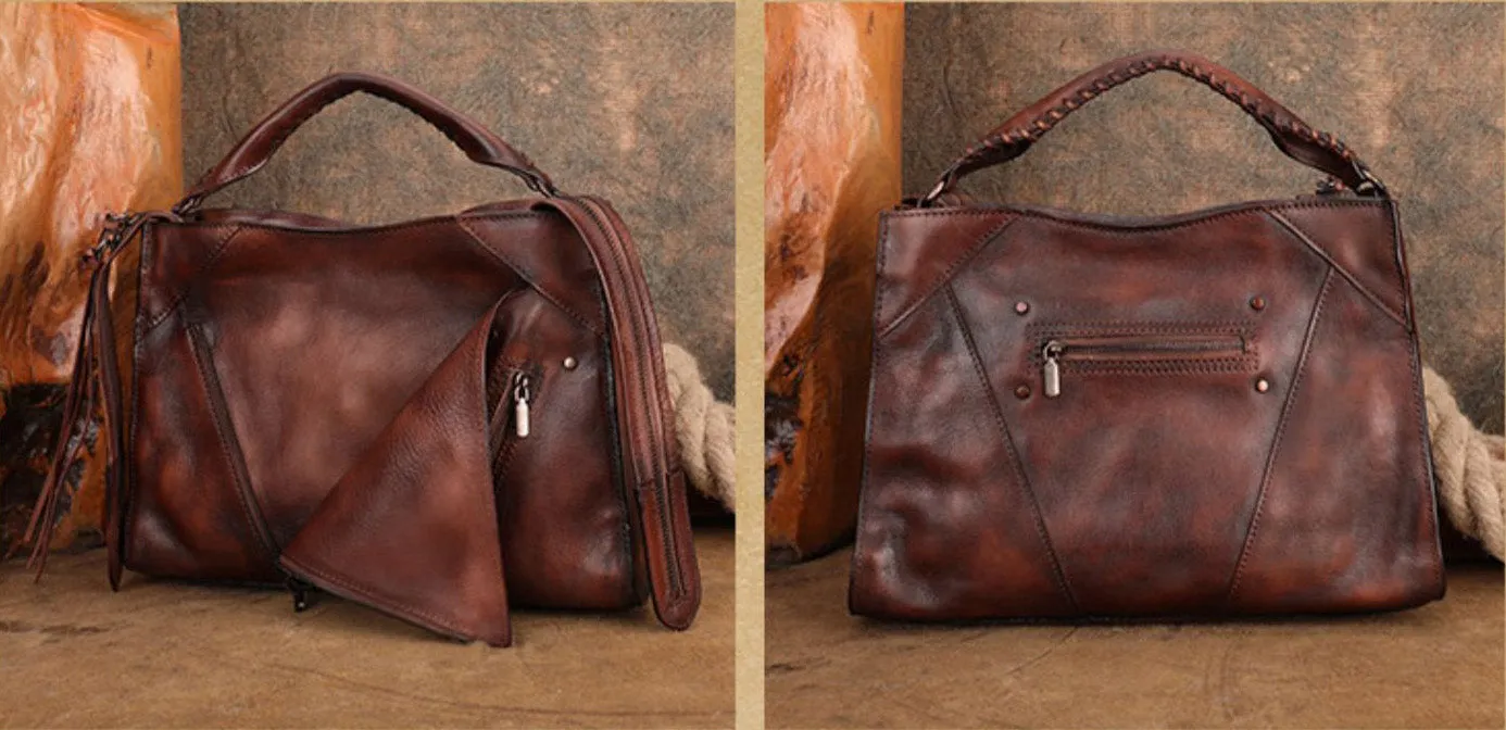 Ladies Red Leather Shoulder Bag Leather Cross Body Handbags For Women