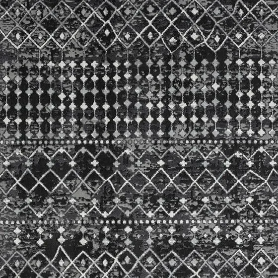 Large Modern and Contemporary Moroccan Global Print Woven Area Rug - 6x9' Charcoal