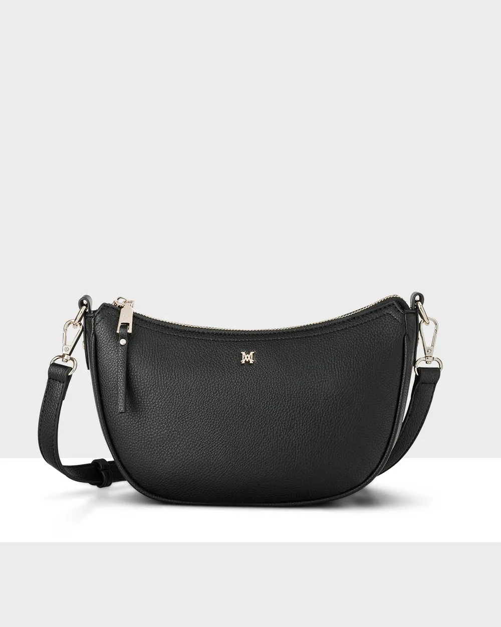 Layla Zip Top Curved Crossbody   Monogram Strap