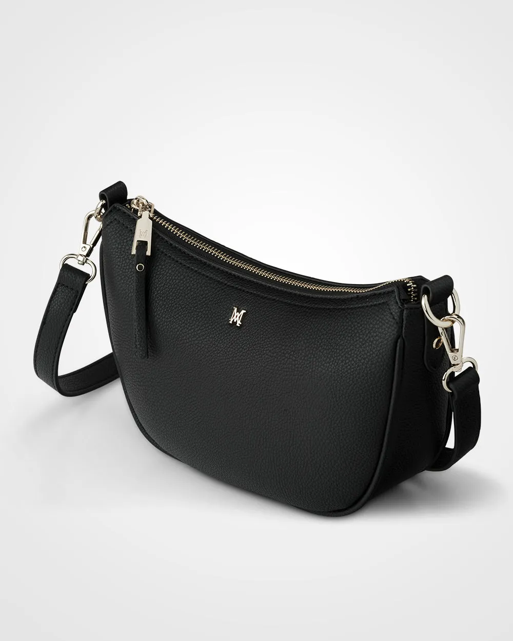 Layla Zip Top Curved Crossbody   Monogram Strap