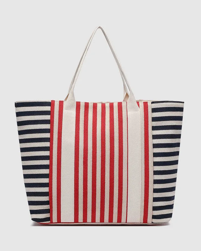Louenhide Sorrento Canvas Beach Bag Navy Red
