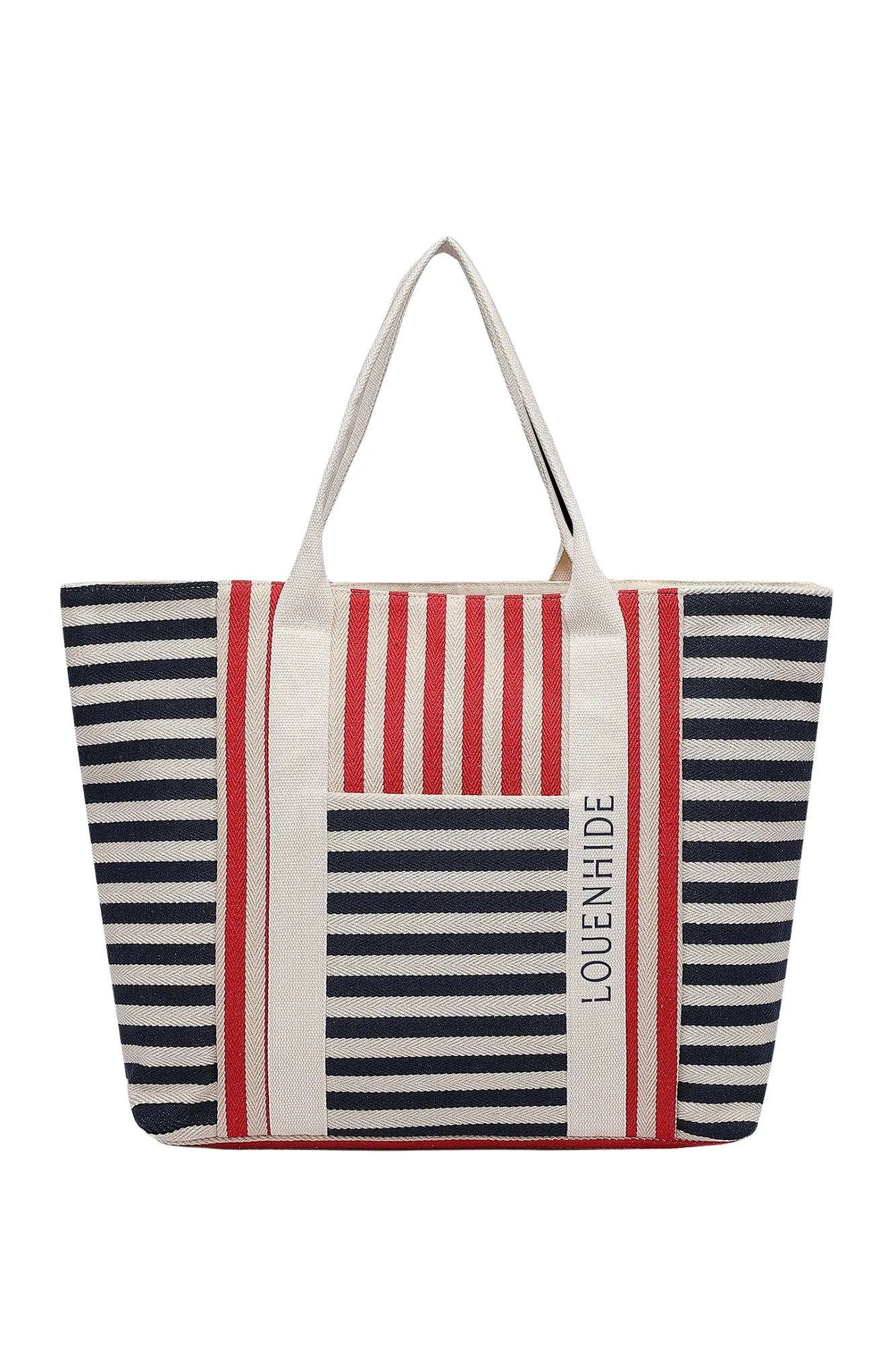 Louenhide Sorrento Canvas Beach Bag Navy Red