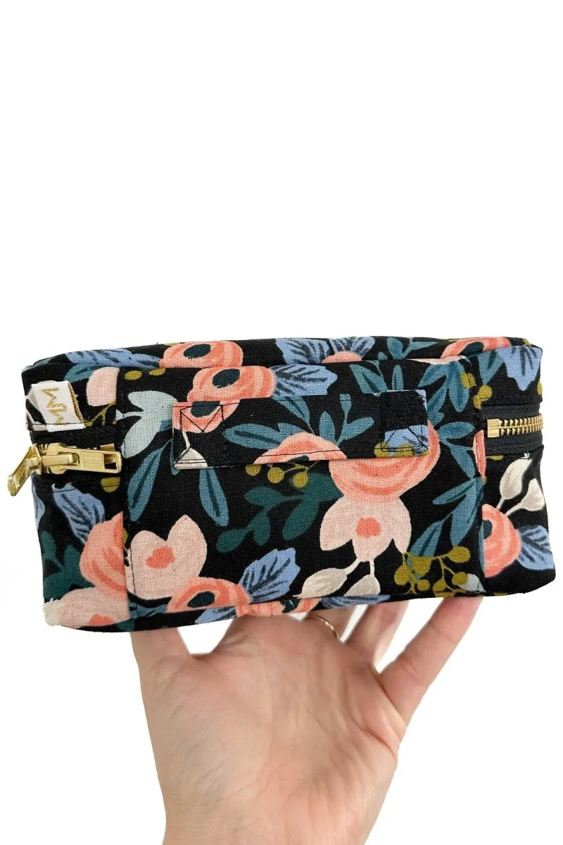 Midnight Garden Mini Cosmetic Cube with Brush Loops