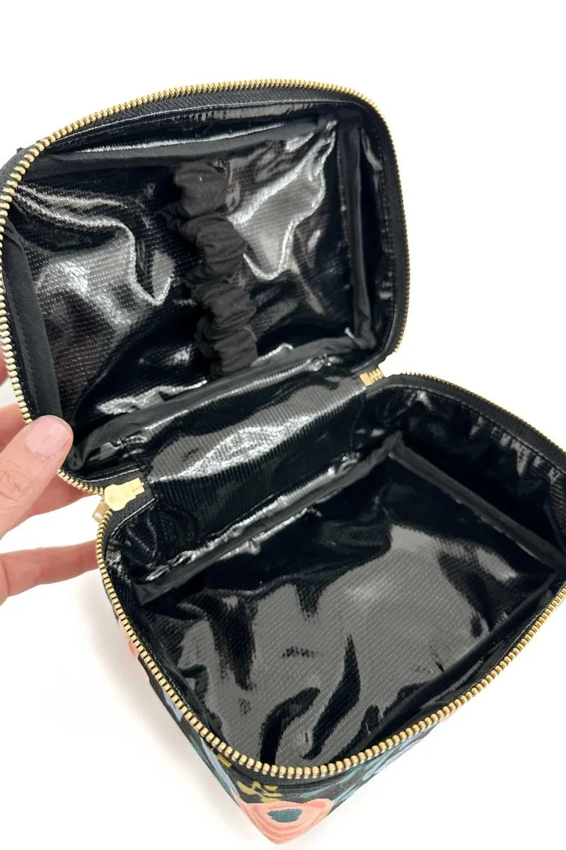 Midnight Garden Mini Cosmetic Cube with Brush Loops