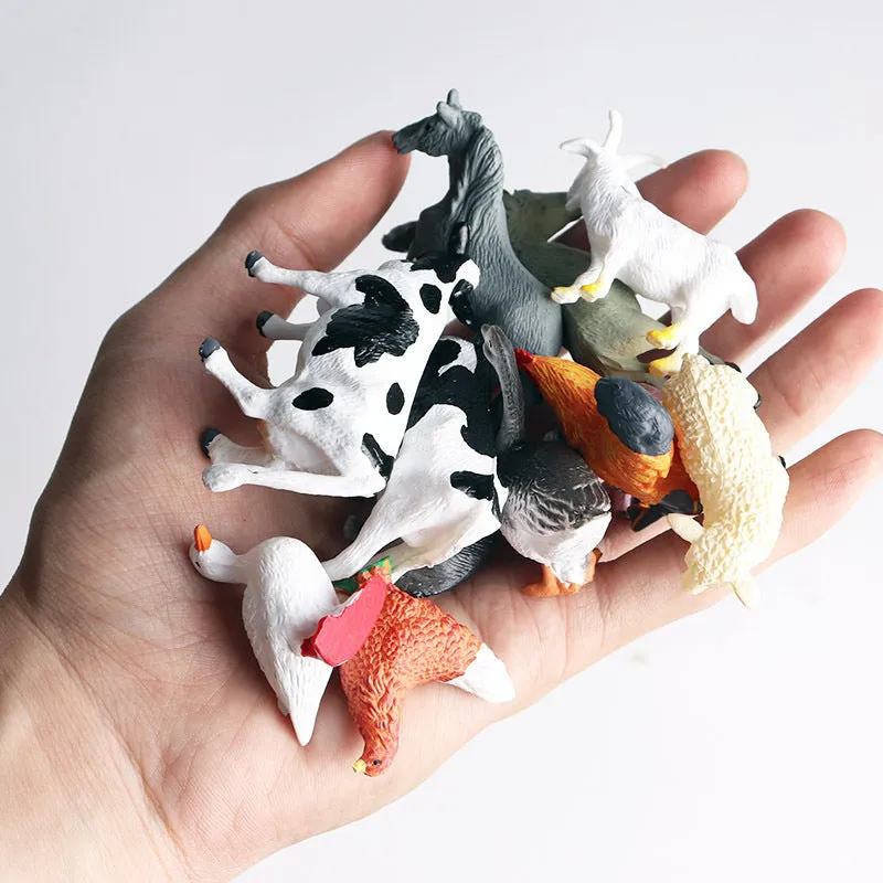 Mini Insect Animal Model Set Butterfly Bee Spider Poultry Marine Animal Doll Children Learning Gift Children Ornaments