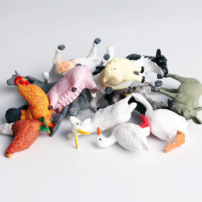 Mini Insect Animal Model Set Butterfly Bee Spider Poultry Marine Animal Doll Children Learning Gift Children Ornaments