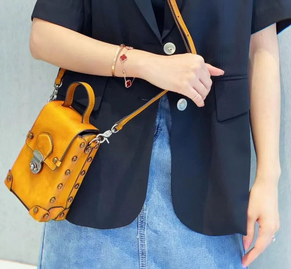 Mini Women's Leather Cell Phone Purses With Shoulder Strap Leather Over The Shoulder Bag