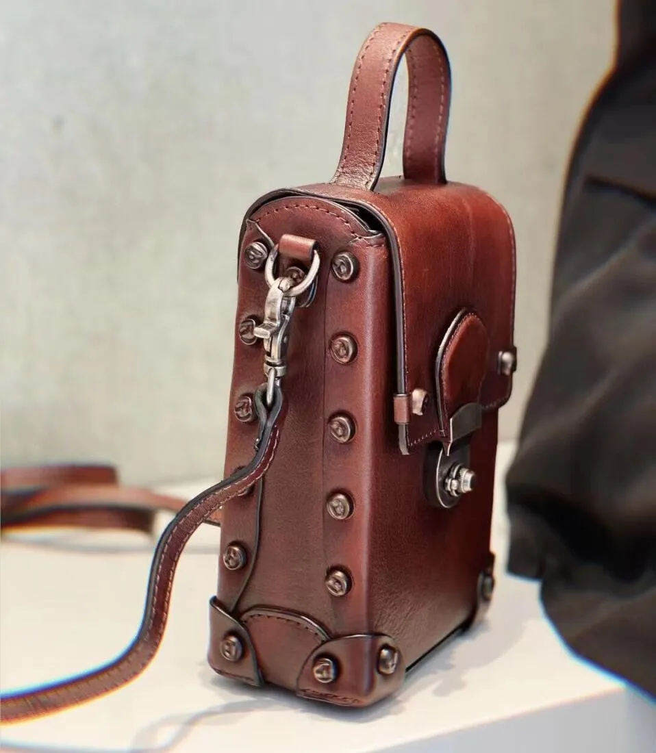 Mini Women's Leather Cell Phone Purses With Shoulder Strap Leather Over The Shoulder Bag