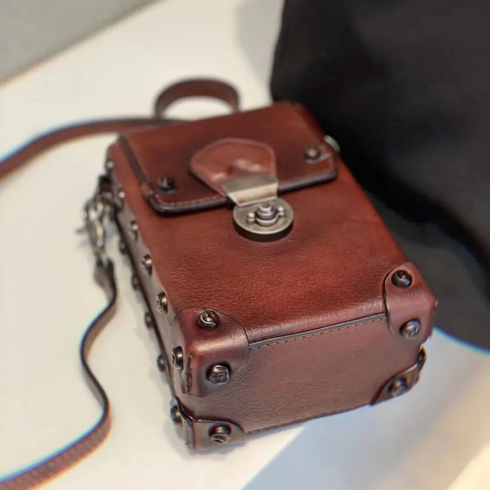 Mini Women's Leather Cell Phone Purses With Shoulder Strap Leather Over The Shoulder Bag