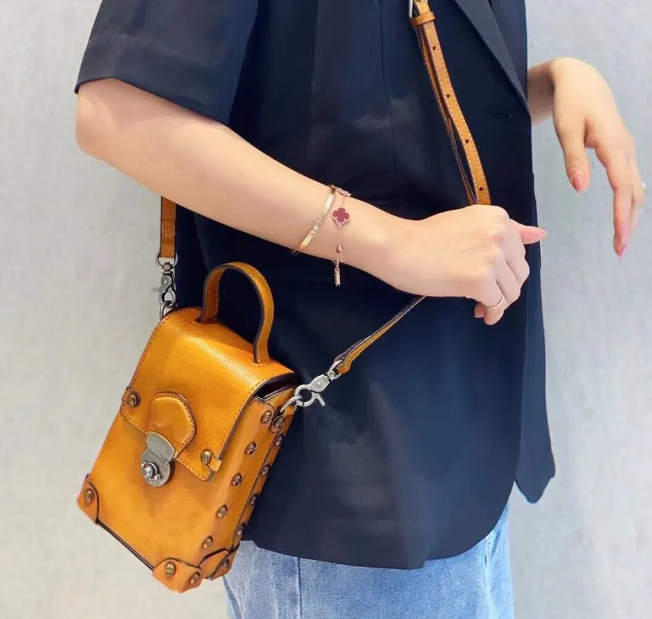 Mini Women's Leather Cell Phone Purses With Shoulder Strap Leather Over The Shoulder Bag