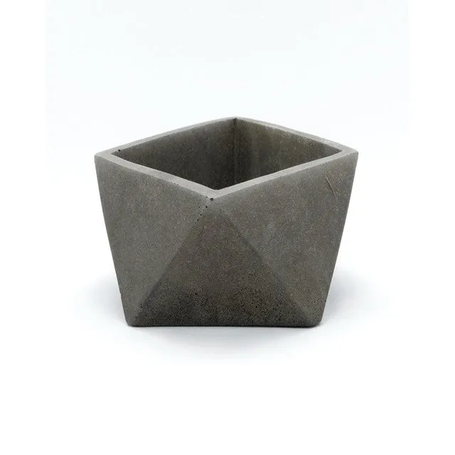 Minimalist Geometric Design Trisq Concrete Ashtray | 4 x 4 x 2 inches