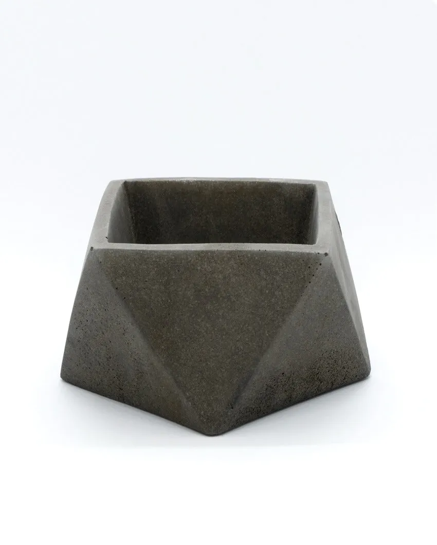 Minimalist Geometric Design Trisq Concrete Ashtray | 4 x 4 x 2 inches