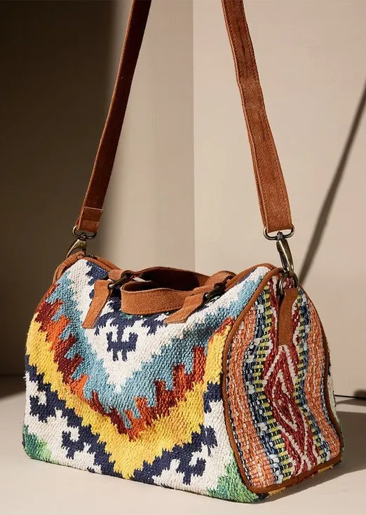 Mother Earth Ethnic Motif Boston Bag