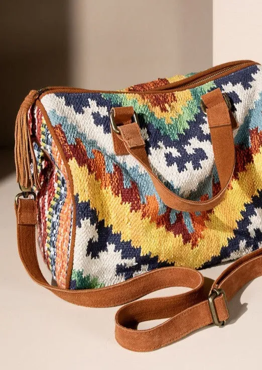 Mother Earth Ethnic Motif Boston Bag