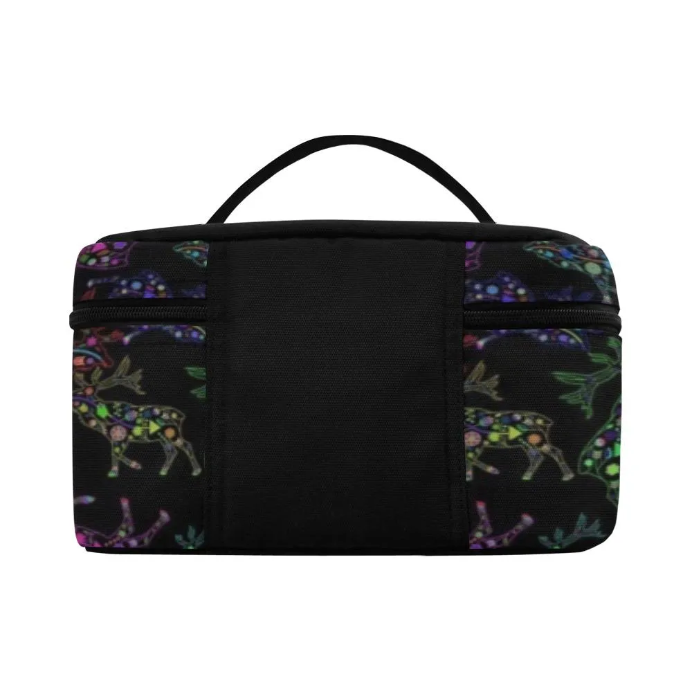 Neon Floral Elks Cosmetic Bag/Large