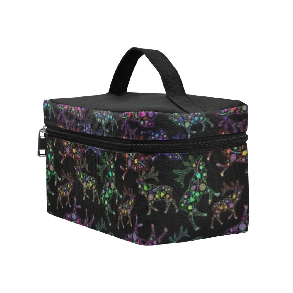 Neon Floral Elks Cosmetic Bag/Large