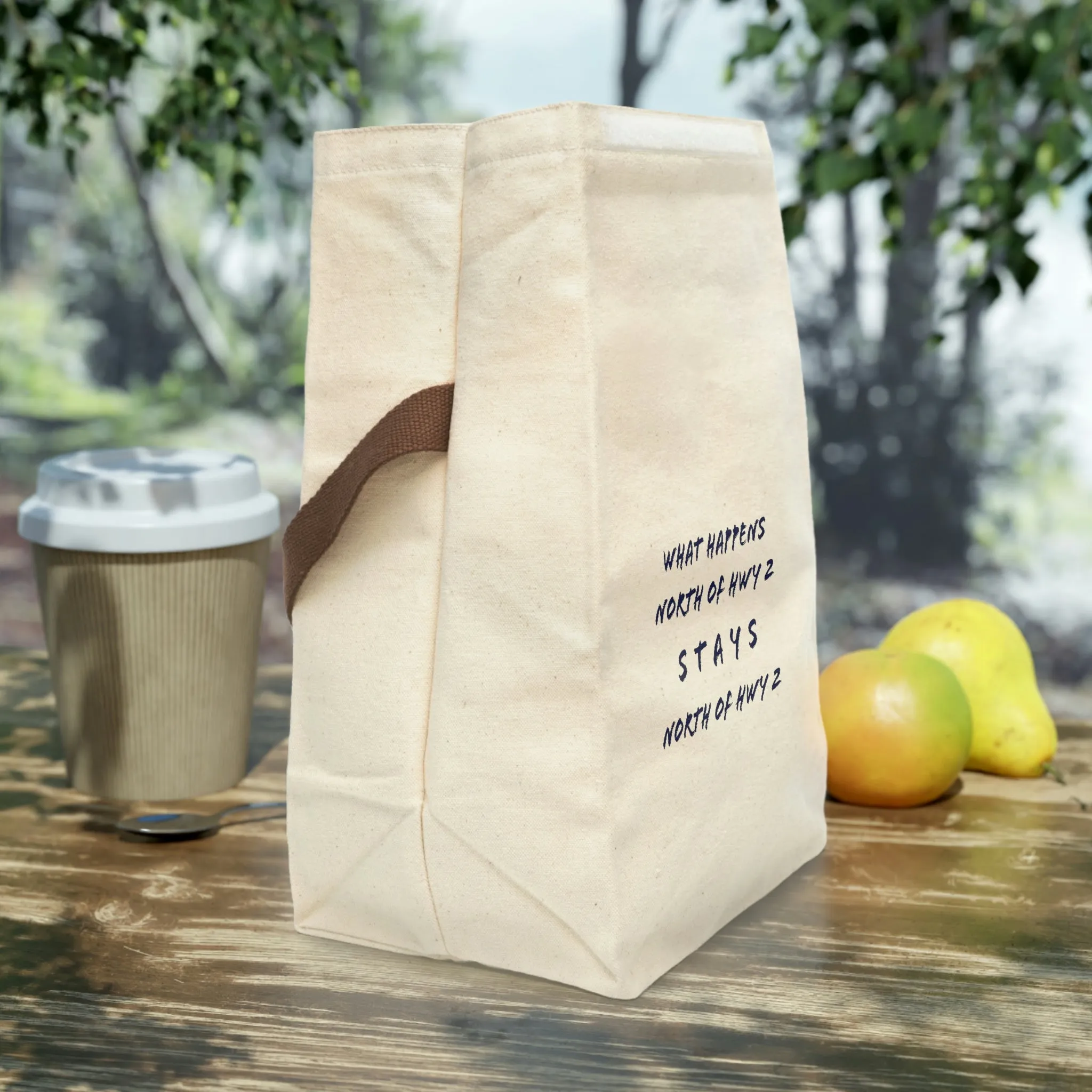 North of Hwy 2 - Canvas Lunch Bag With Strap