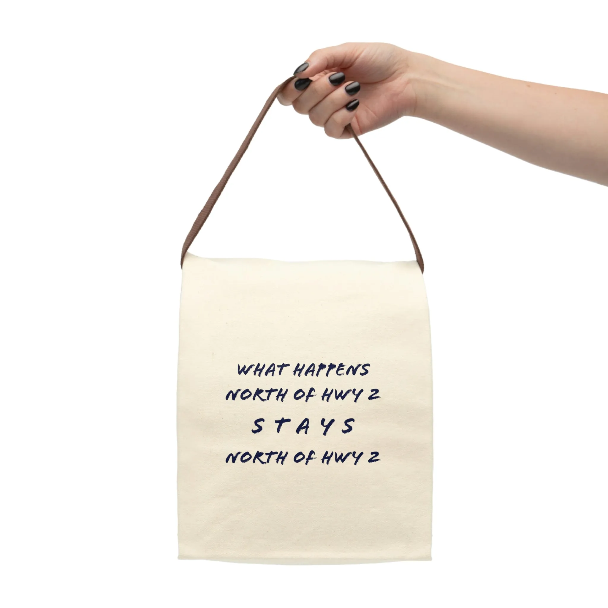 North of Hwy 2 - Canvas Lunch Bag With Strap
