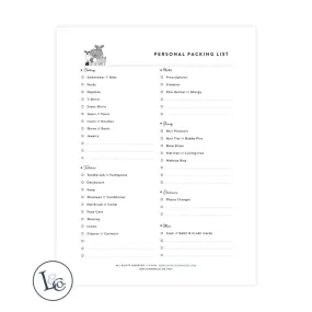 Packing List - Personal