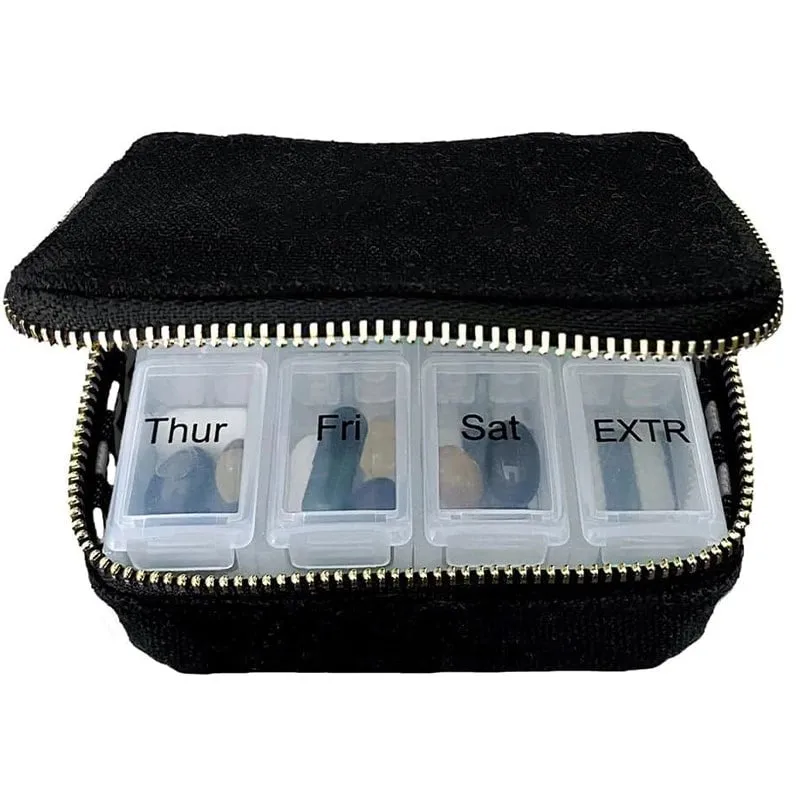 Pill Organizing Case with Weekly Insert - Black