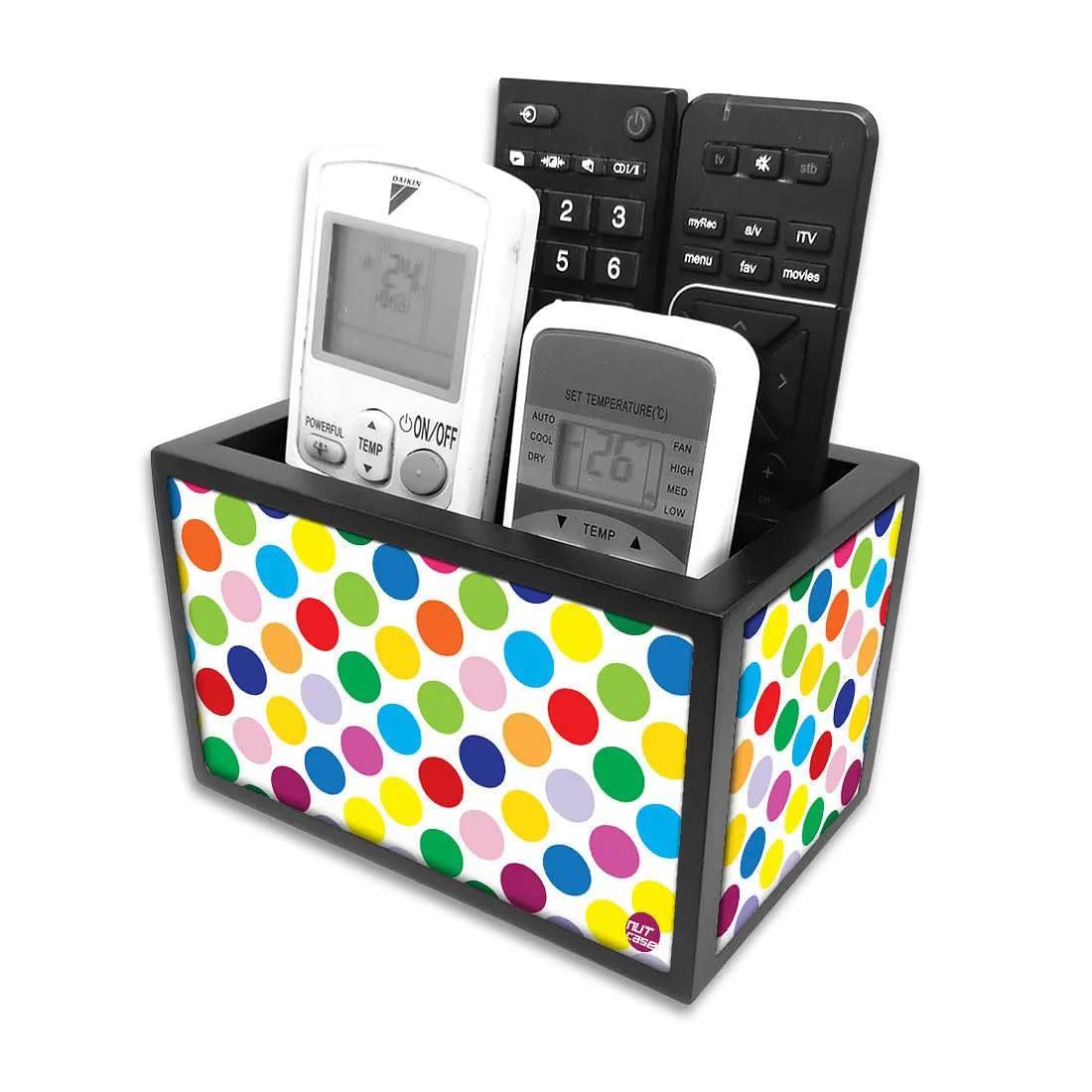 Remote Control Stand Holder Organizer For TV / AC Remotes -  Dots
