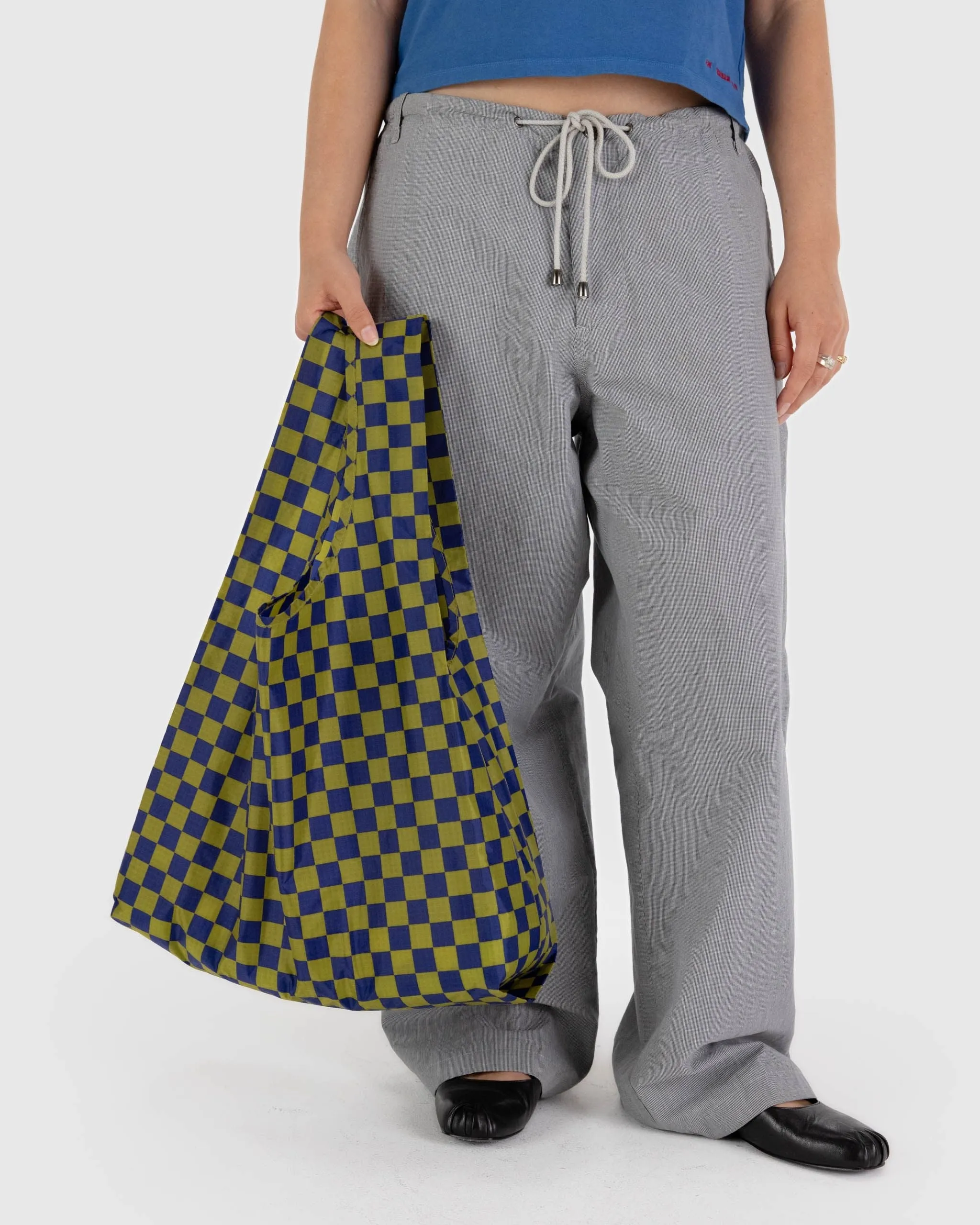 Reusable Bag - Pear Navy Check