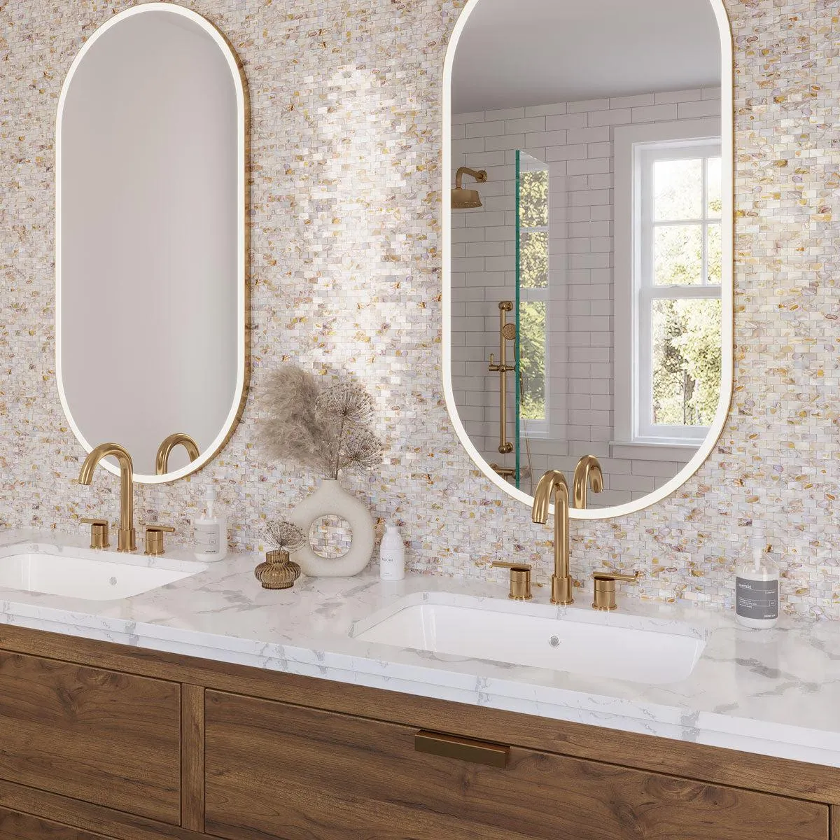 Seashell Dreams Brick Mosaic Tile