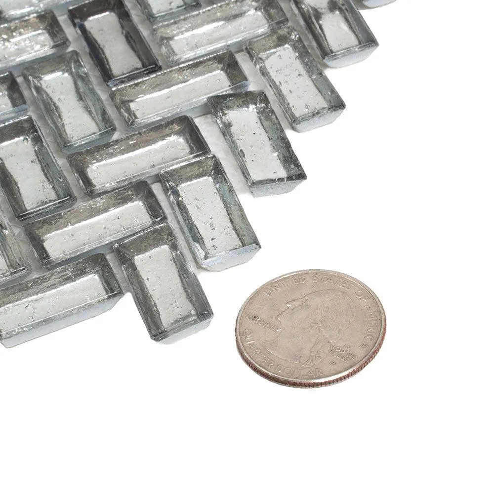 Silver Herringbone Mosaic Tile
