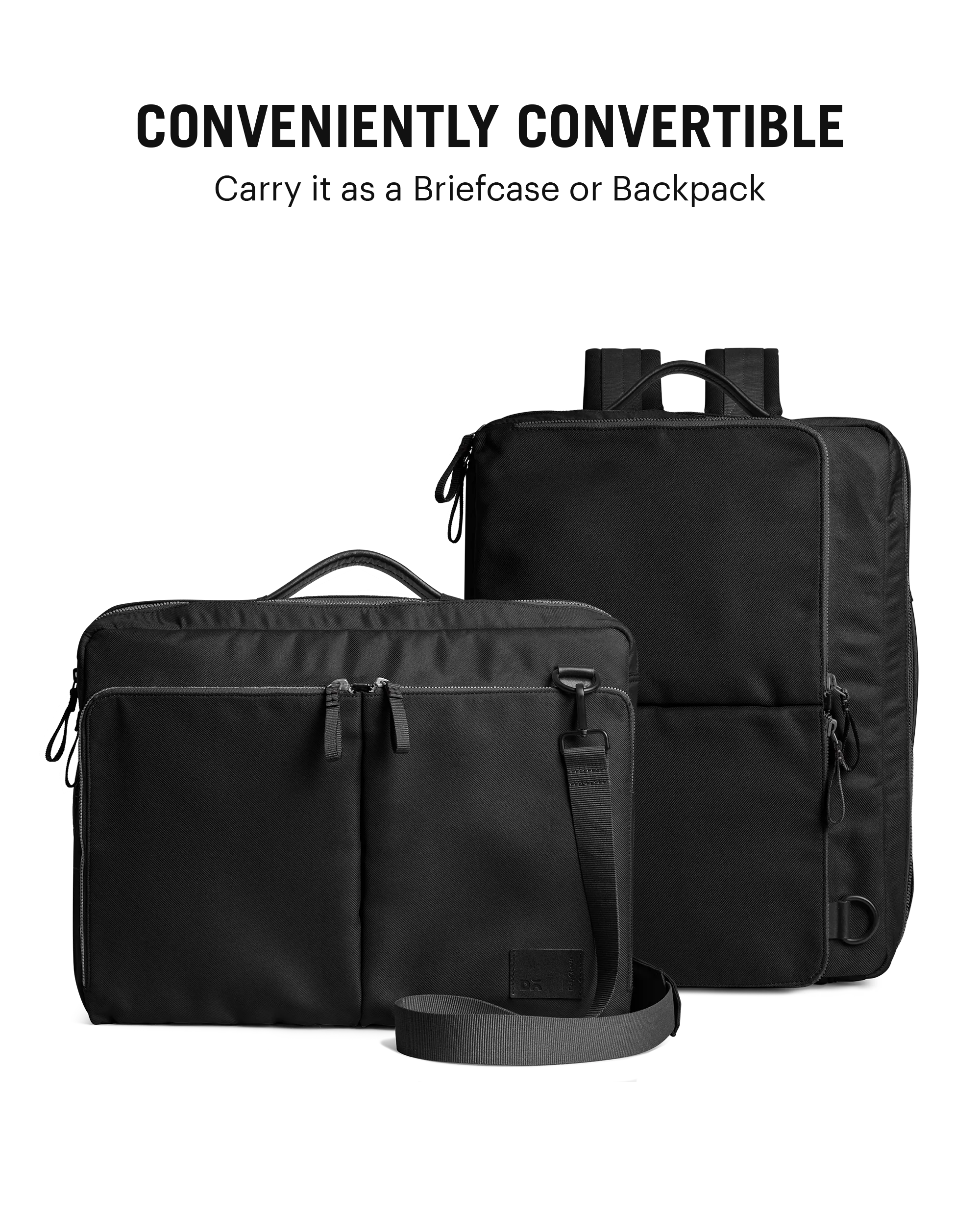 Space Black Meridian Convertible Briefpack