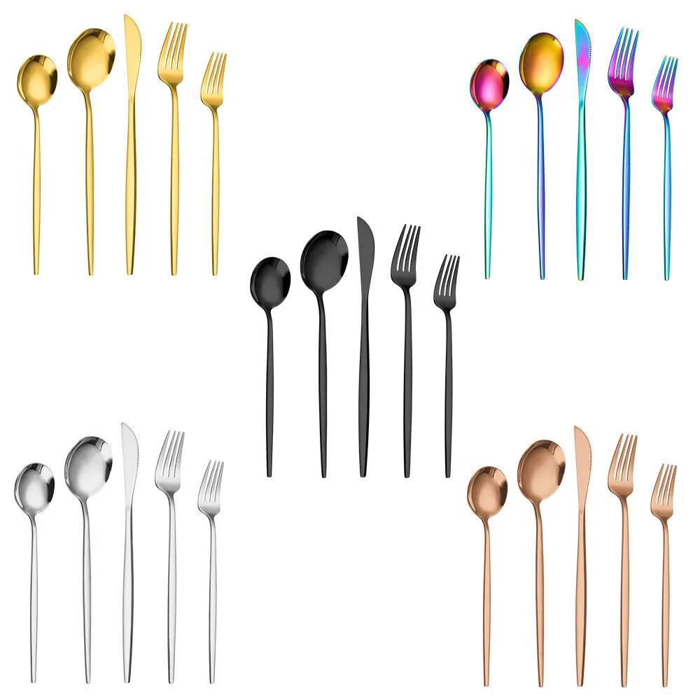 Stainless Steel Tableware Knife, Fork and Spoon 40-Piece Set Portuguese Tableware Steak Knife, Fork and Spoon 5-Piece Set