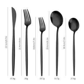 Stainless Steel Tableware Knife, Fork and Spoon 40-Piece Set Portuguese Tableware Steak Knife, Fork and Spoon 5-Piece Set