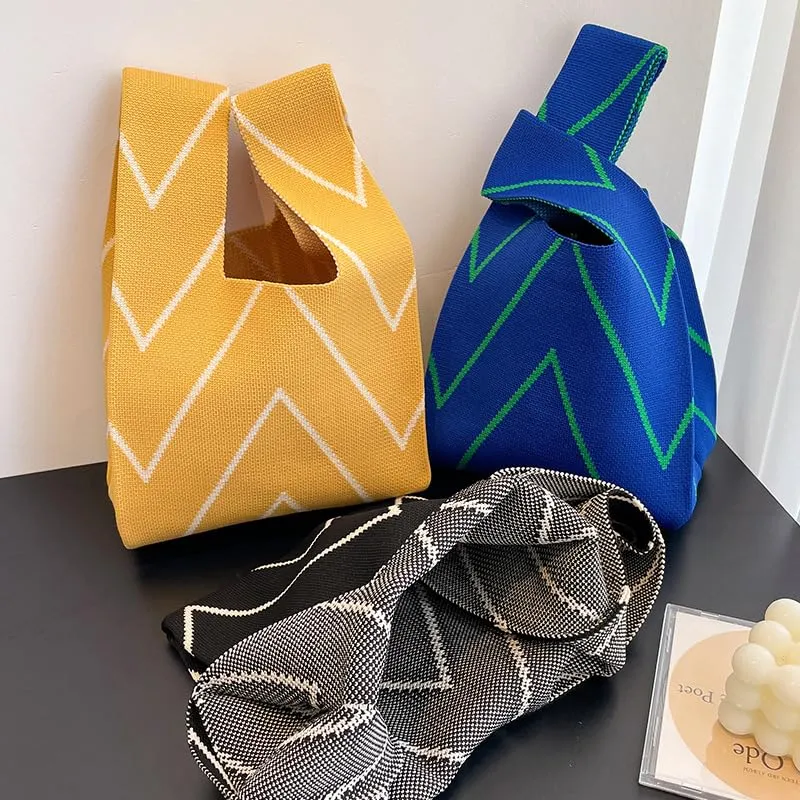 Stripe Wrist Handbag for Women