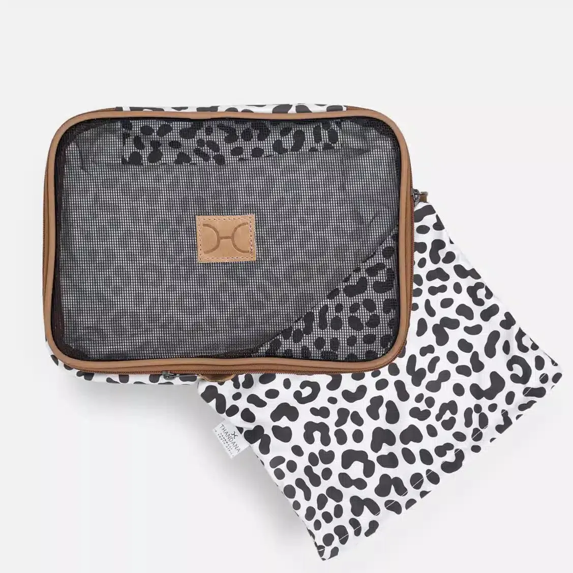 Thandana Travel Luggage Organizer Pods - 6 Piece Set | Cheetah White