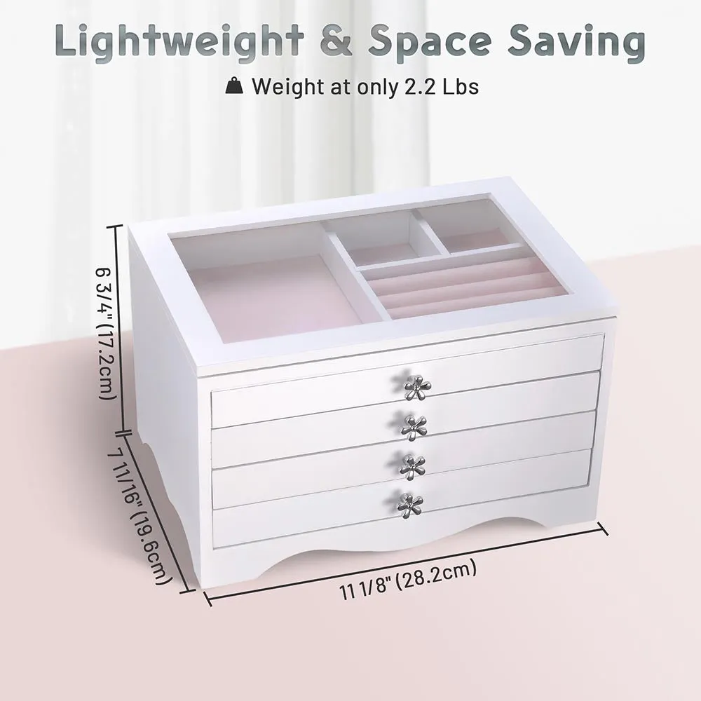 TheLAShop Jewelry Box Storage Ring Earring Necklace Organizer Black/ White