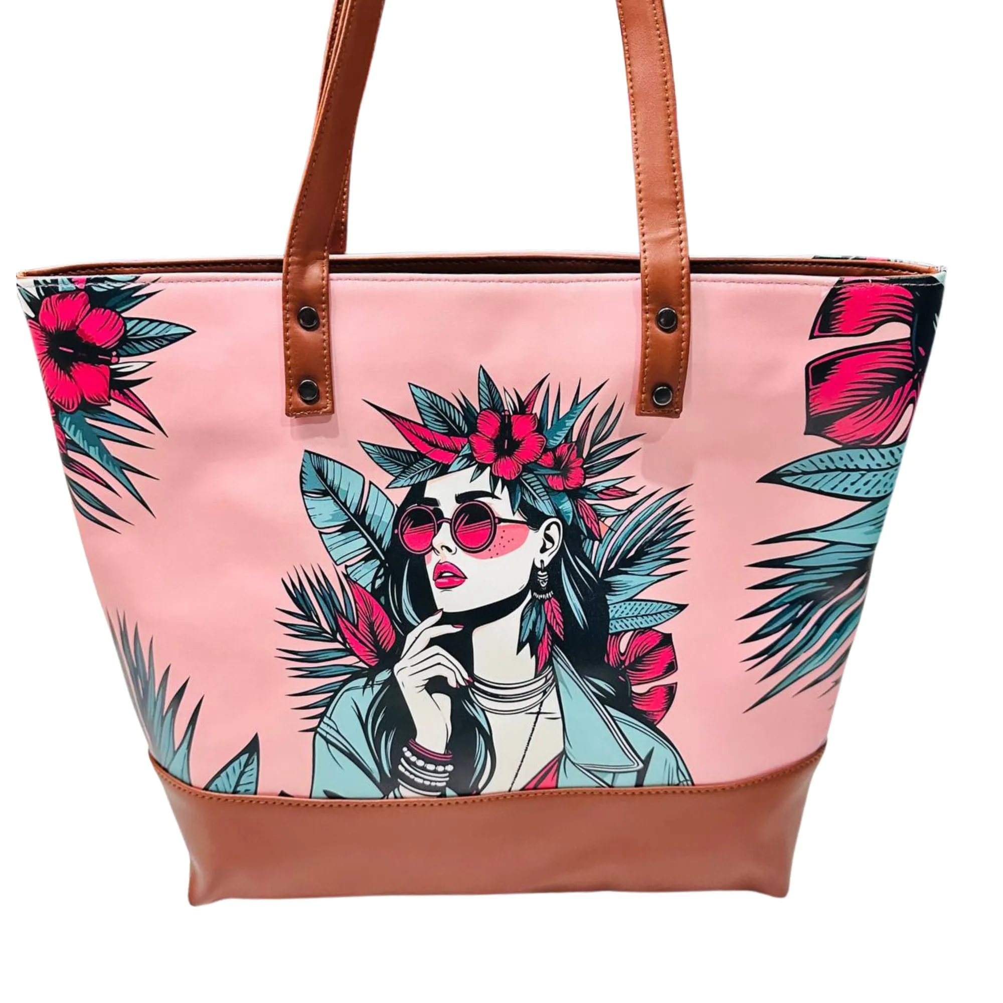 Tote Light Pink print