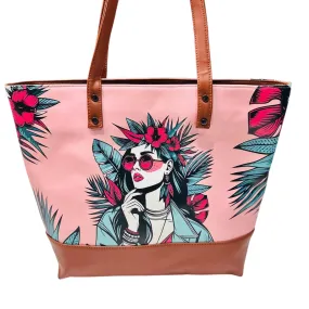 Tote Light Pink print