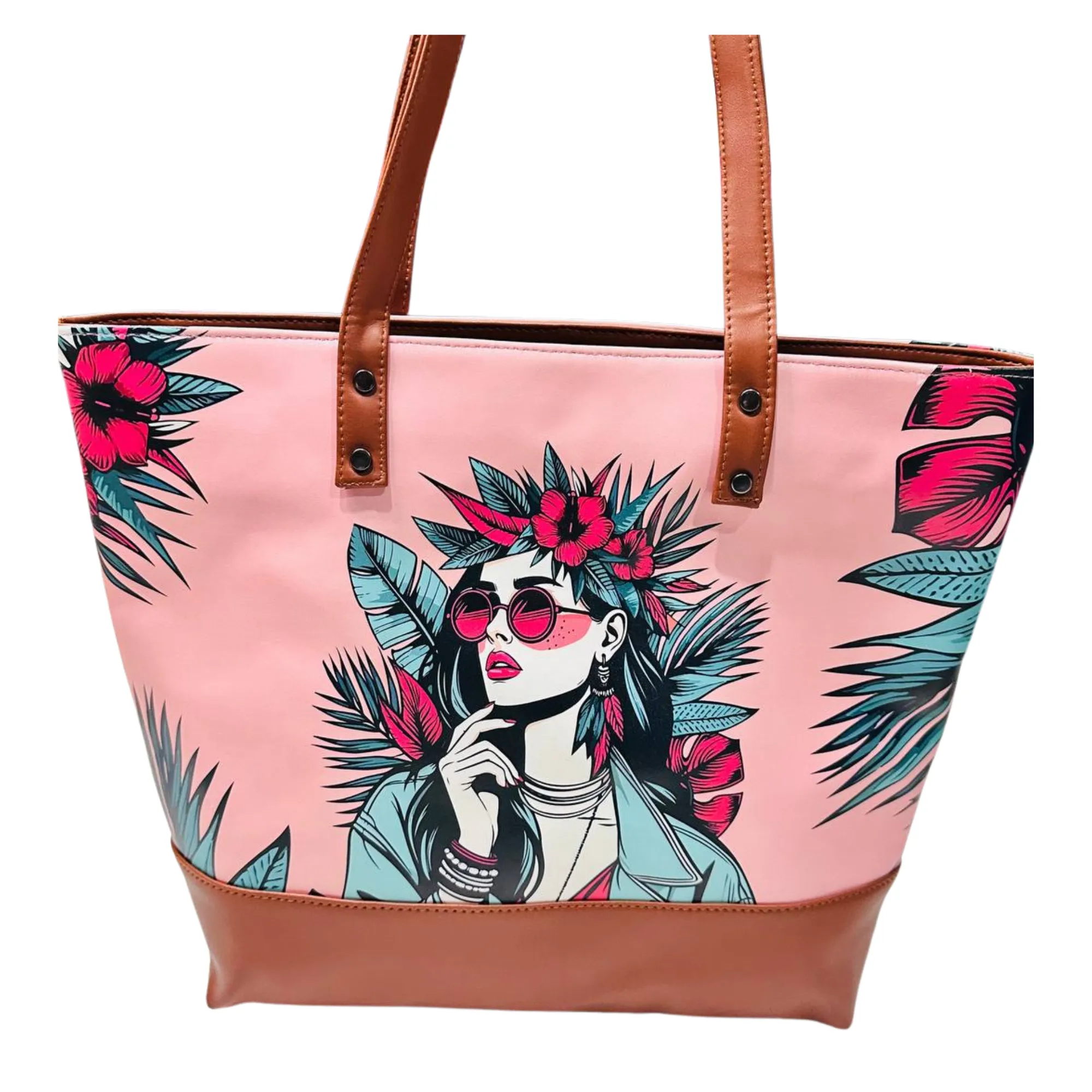 Tote Light Pink print