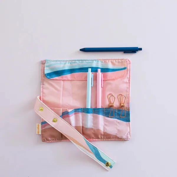Vegan Leather Roll Up Makeup Bag • Small