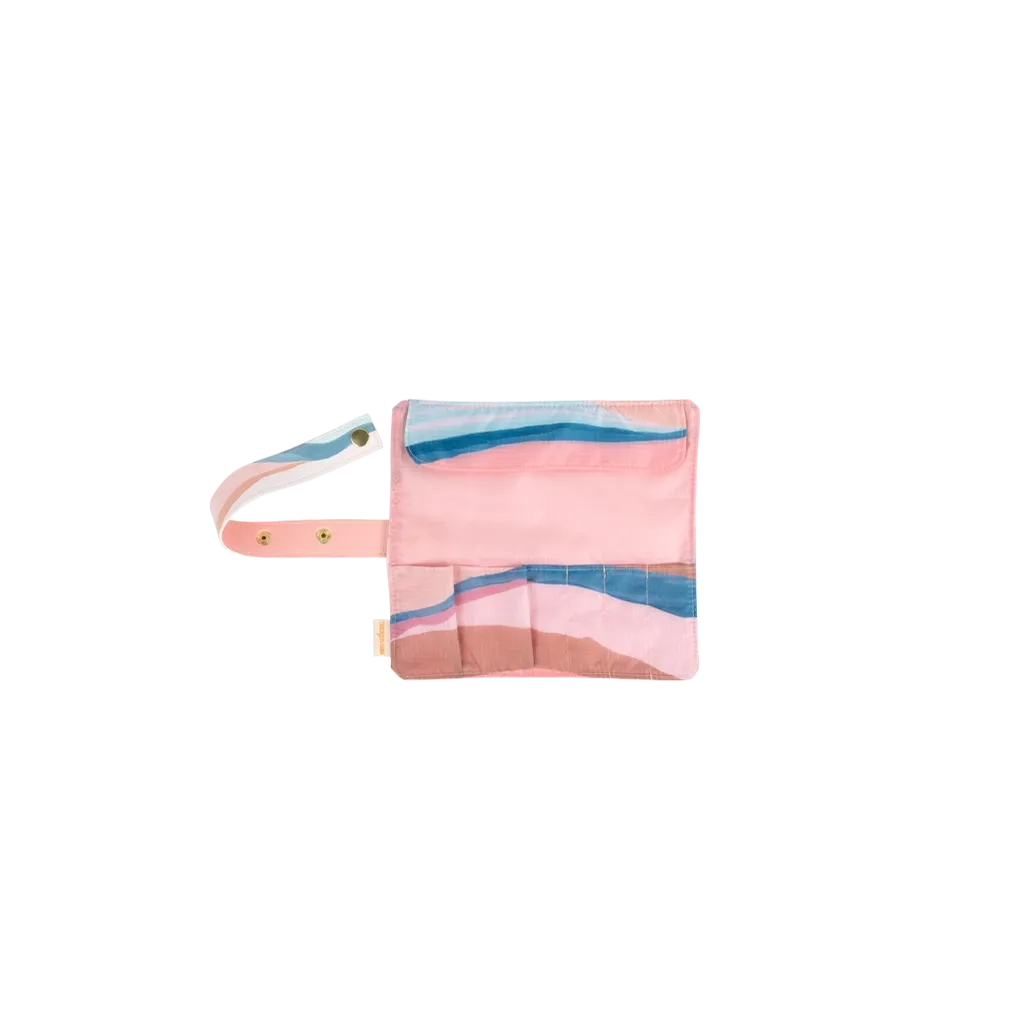 Vegan Leather Roll Up Makeup Bag • Small