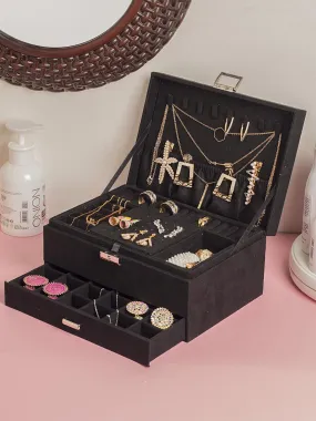 Velvet Black Jewelry Storage Organizer