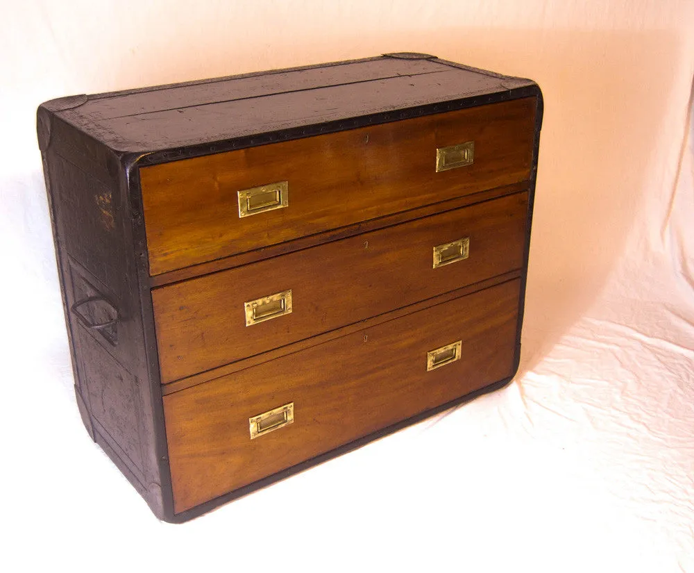 Very Rare Model: Late Victorian Campaign Chest