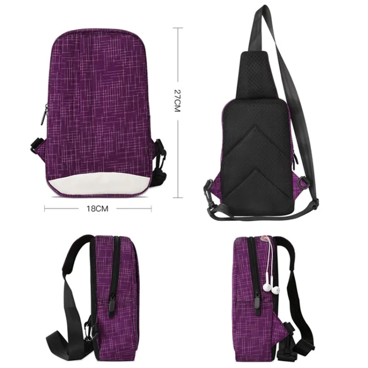 Waterproof Shoulder Messenger Bag Outdoor Chest Bag(Purple)