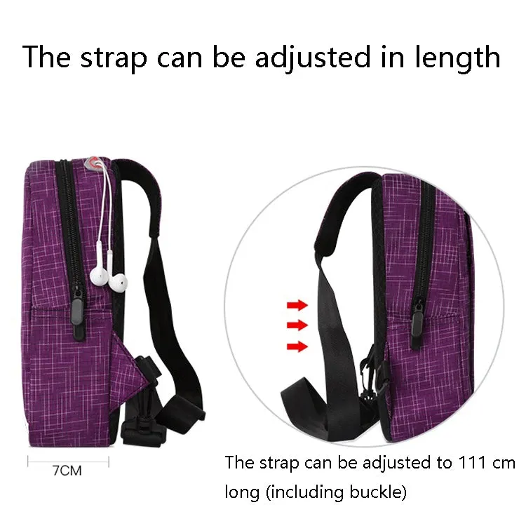 Waterproof Shoulder Messenger Bag Outdoor Chest Bag(Purple)