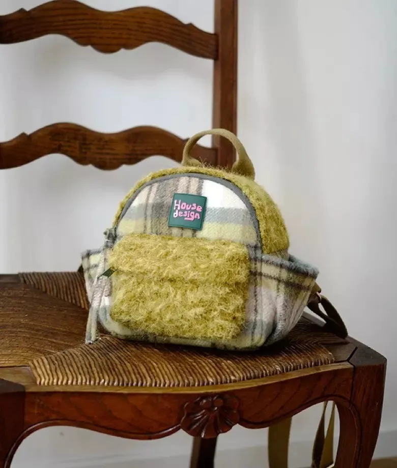 WHEAT FIELD plush patchwork backpack | New Arrival